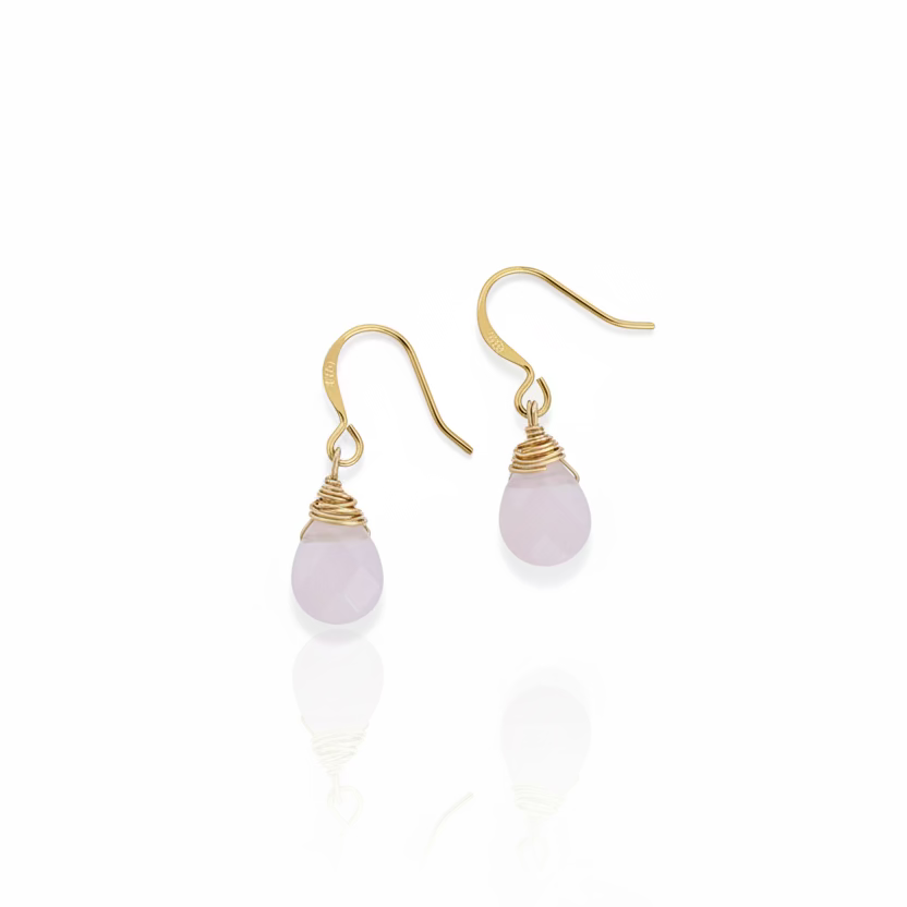 Soft Pink Crystal Teardrop Earrings