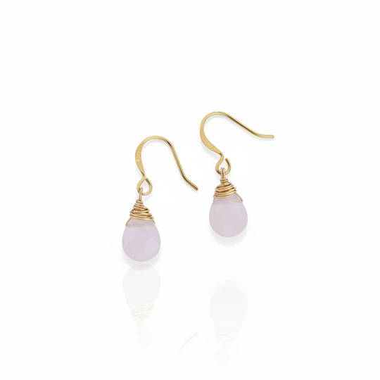 Soft Pink Crystal Teardrop Earrings