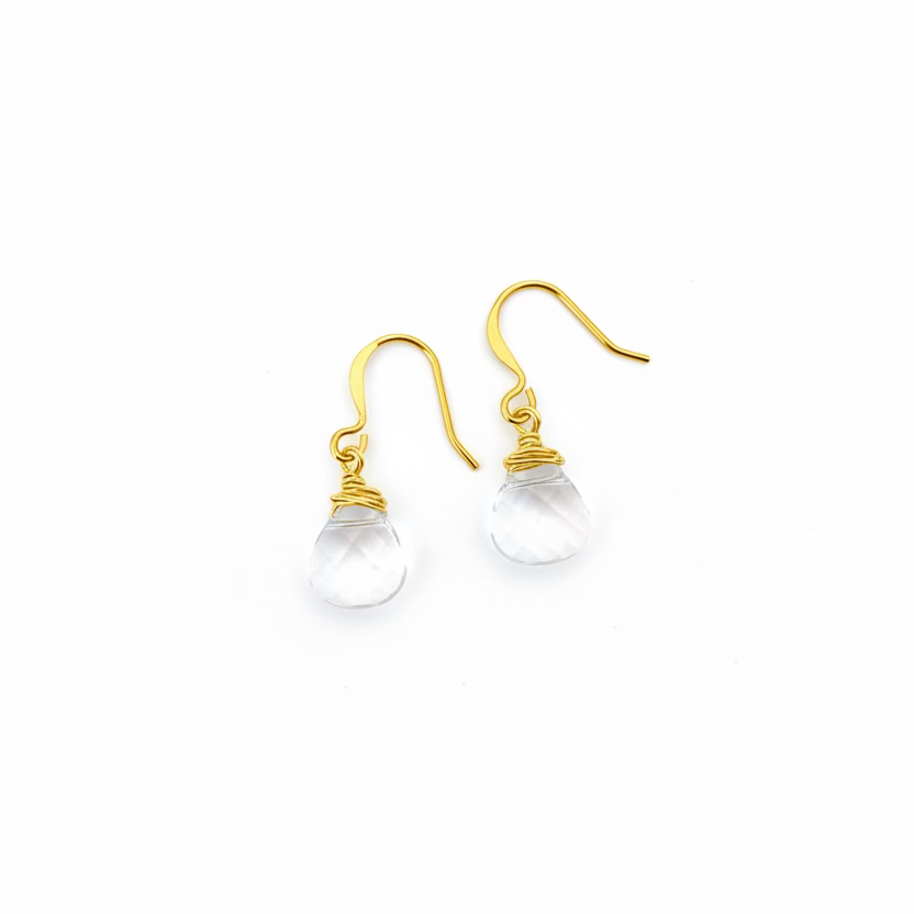 Clear Crystal Teardrop Earrings