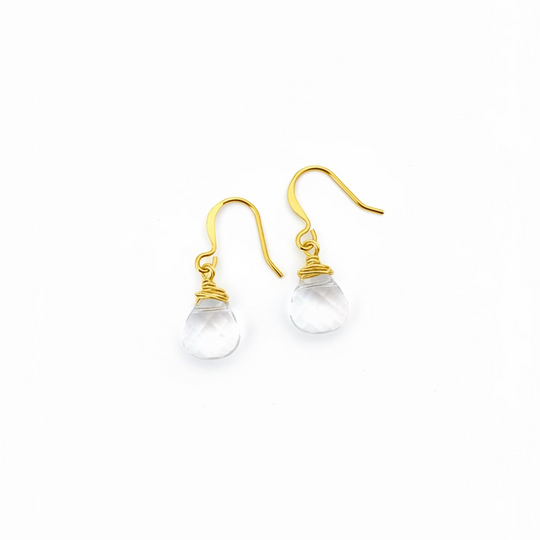 Clear Crystal Teardrop Earrings