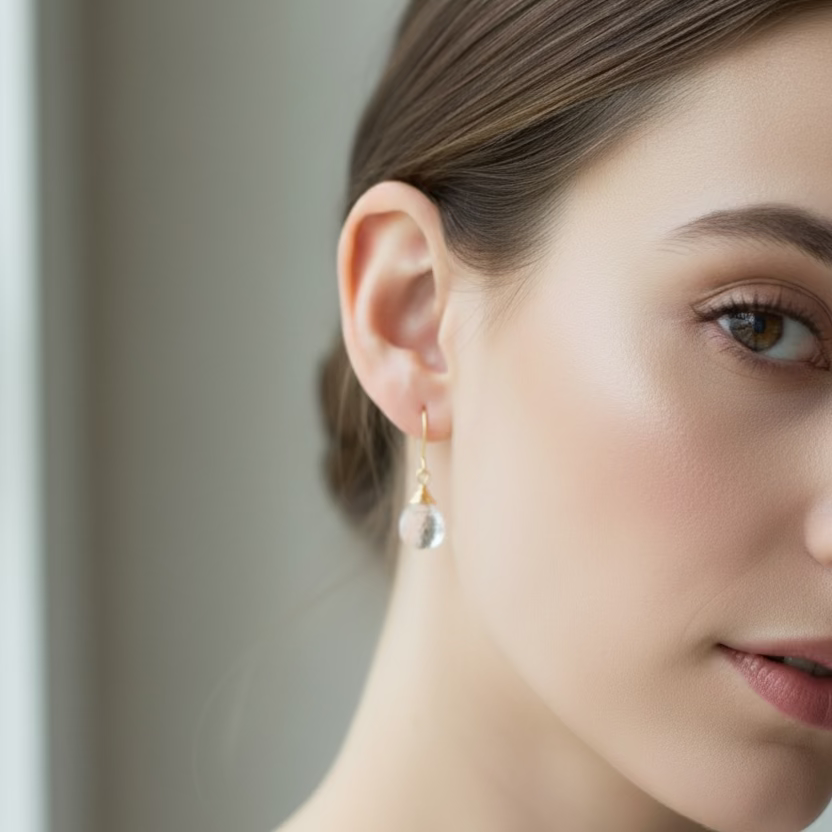 Clear Crystal Teardrop Earrings