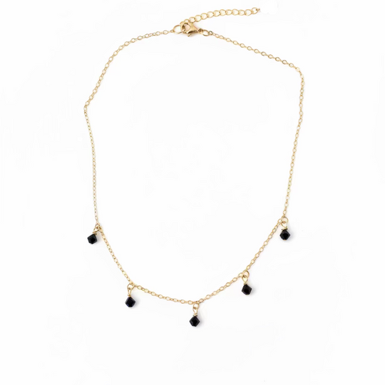Onyx Black Crystal Choker Necklace