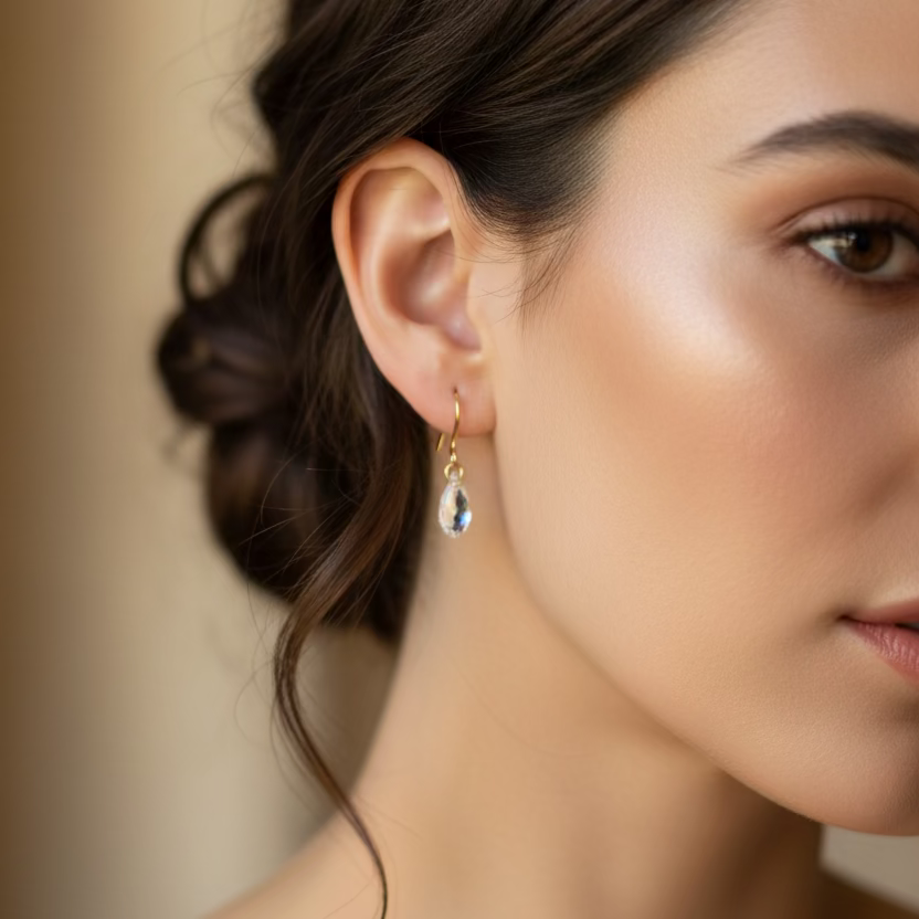 Crystal Teardrop Bridal Earrings