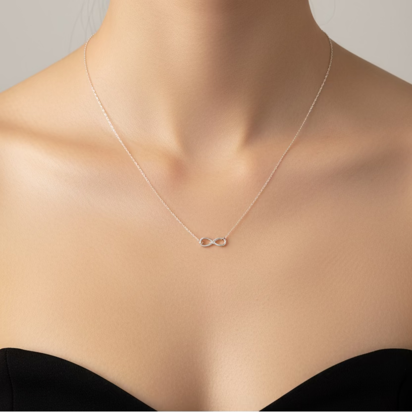 Sterling Silver Infinity Charm Necklace