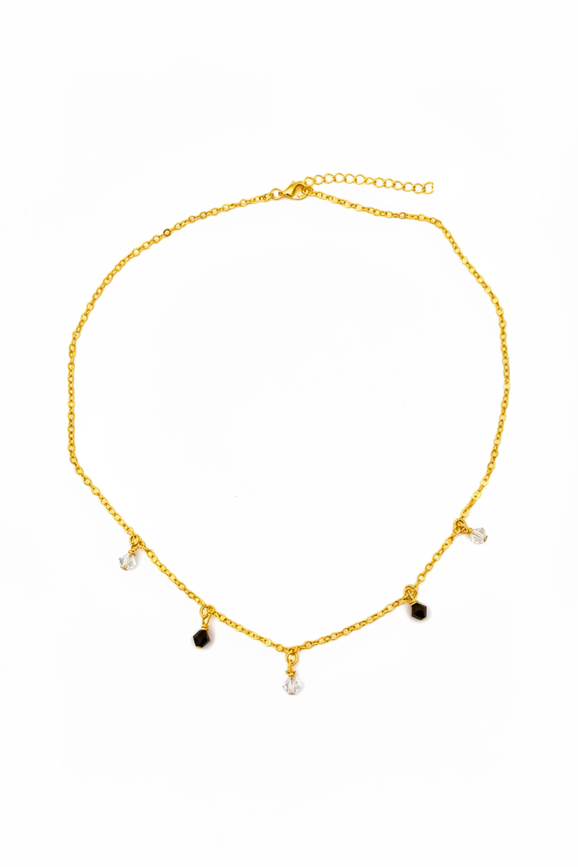 Black Clear Crystal Choker Necklace