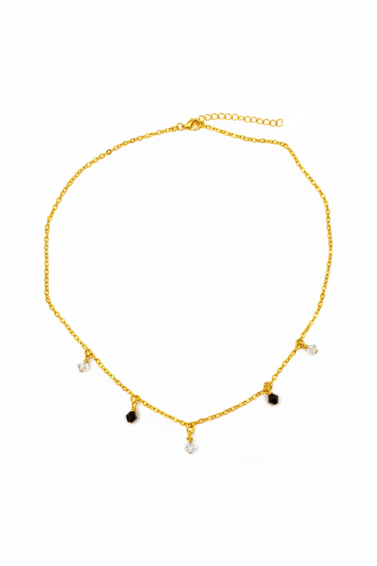Black Clear Crystal Choker Necklace