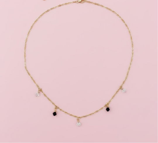 Black Clear Crystal Choker Necklace