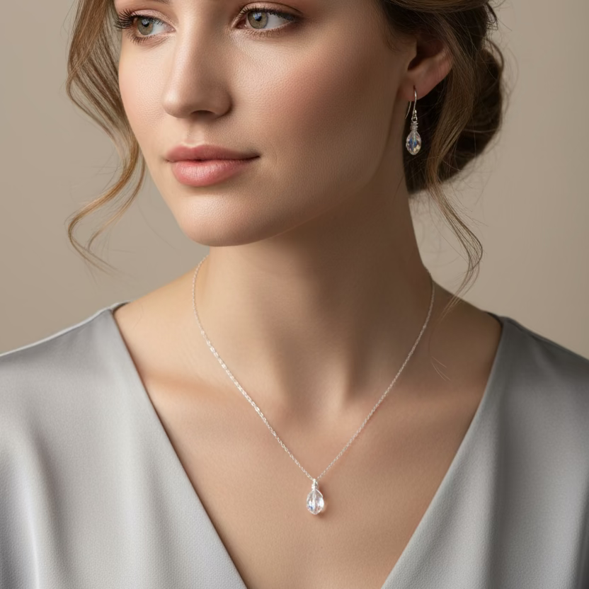 Cubist AB Crystal Bridal Jewelry Set – Necklace & Earrings