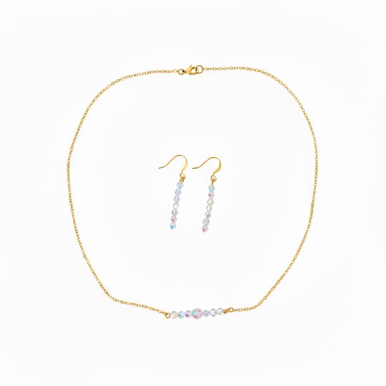 AB Clear Crystal Bridal Jewelry Set – Necklace & Earrings