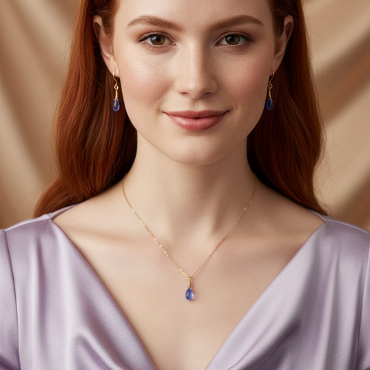 Lavender Crystal Bridesmaid Jewelry Set – Necklace & Earrings