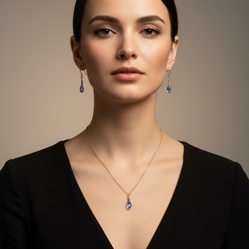 Lavender Crystal Bridesmaid Jewelry Set – Necklace & Earrings