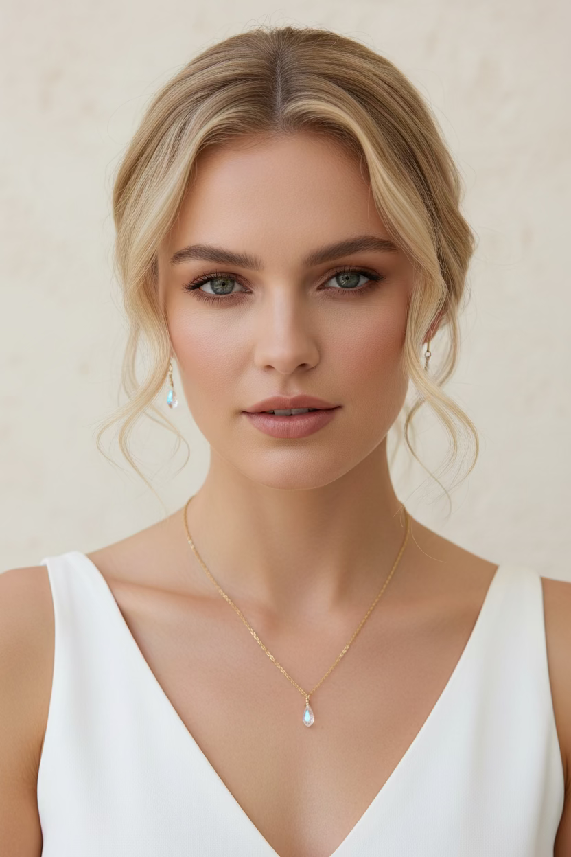 Clear Crystal Bridesmaid Jewelry Set – Necklace & Earrings
