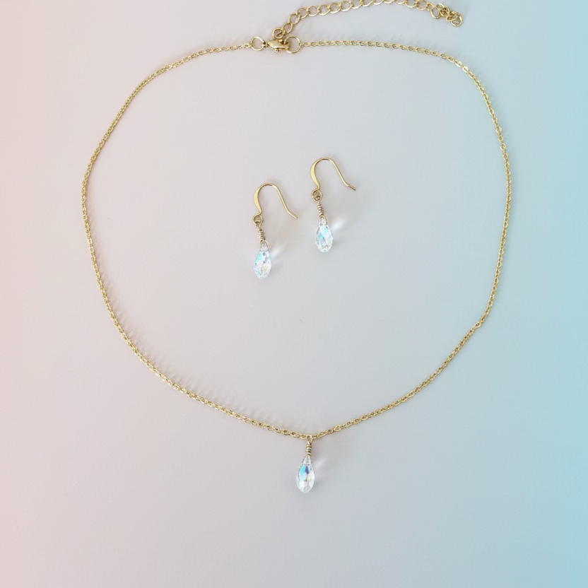Clear Crystal Bridesmaid Jewelry Set – Necklace & Earrings