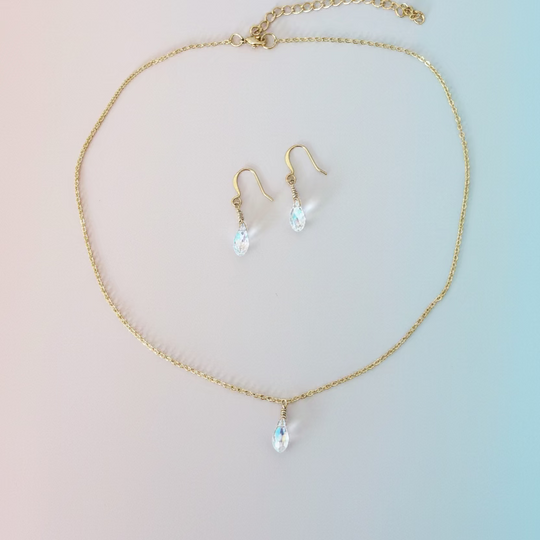 Clear Crystal Bridesmaid Jewelry Set – Necklace & Earrings