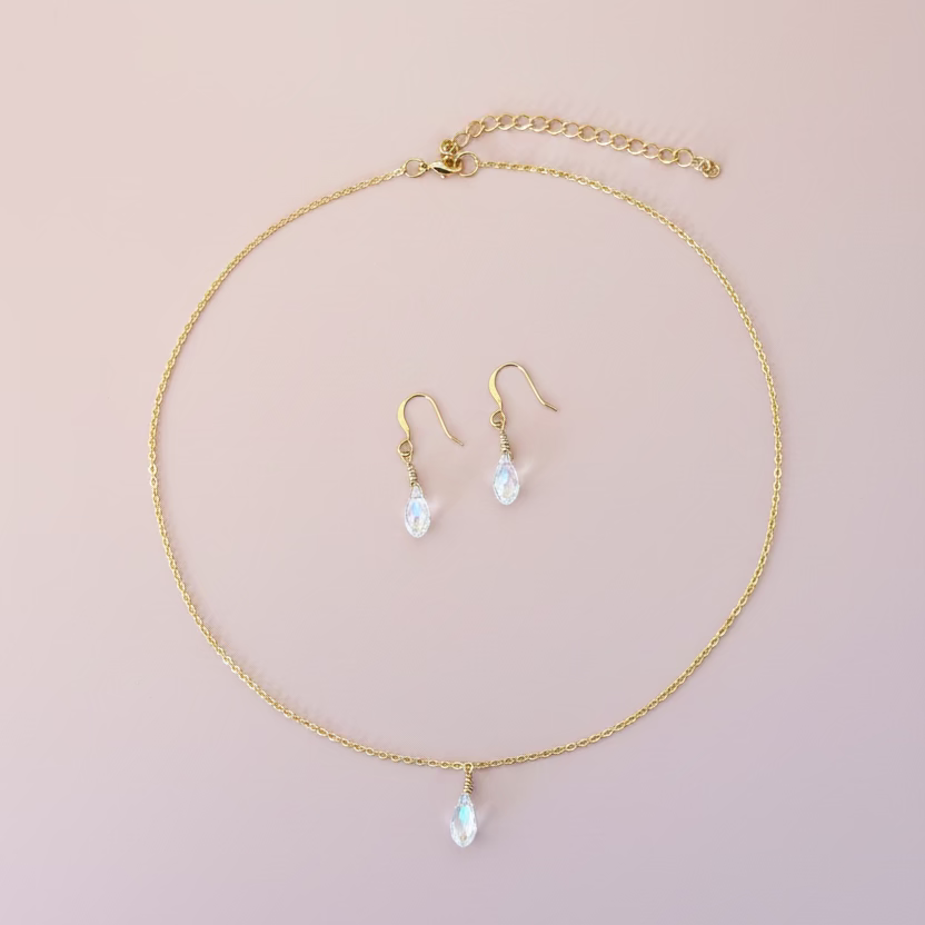 Clear Crystal Bridesmaid Jewelry Set – Necklace & Earrings