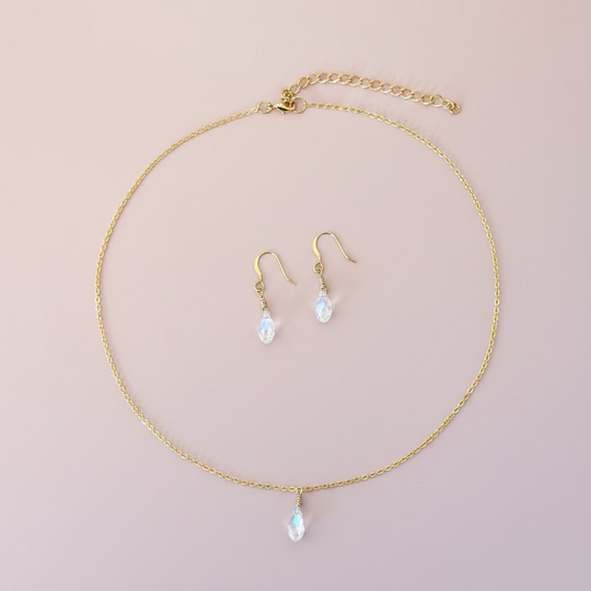 Clear Crystal Bridesmaid Jewelry Set – Necklace & Earrings