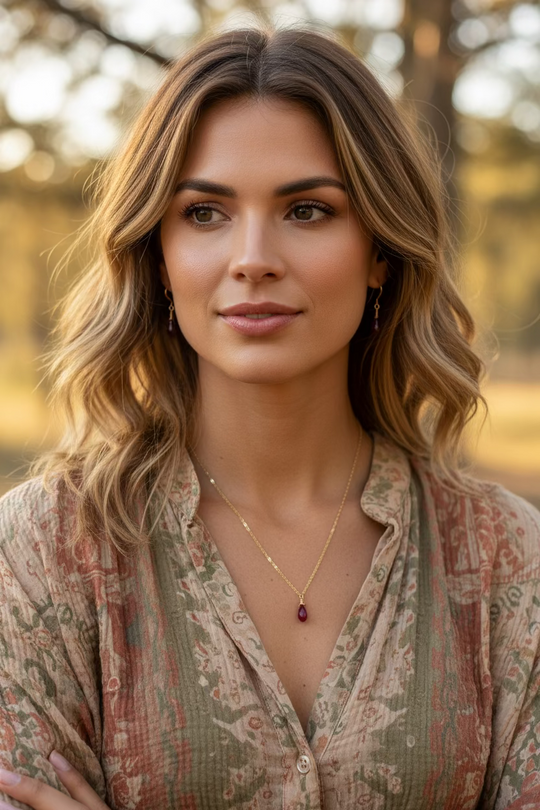 Ruby Red Crystal Bridesmaid Jewelry Set – Necklace & Earrings
