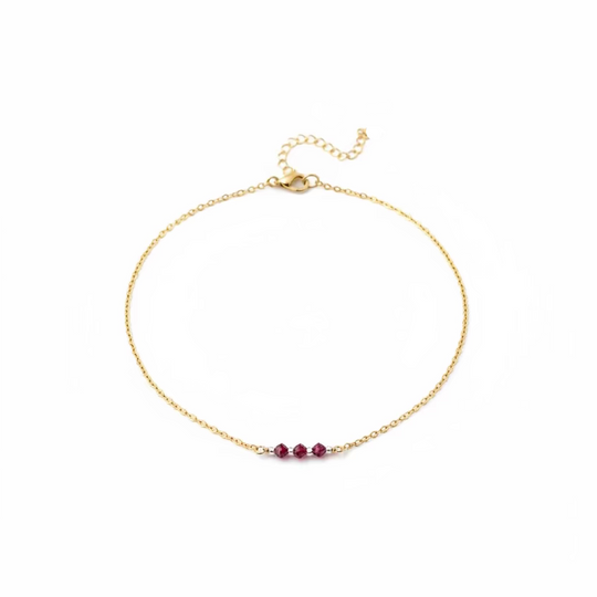 Ruby Red Crystal Bar Necklace