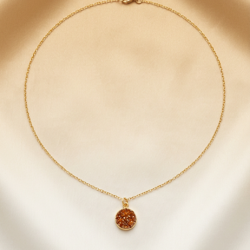 November Sparkle Circle Charm Necklace