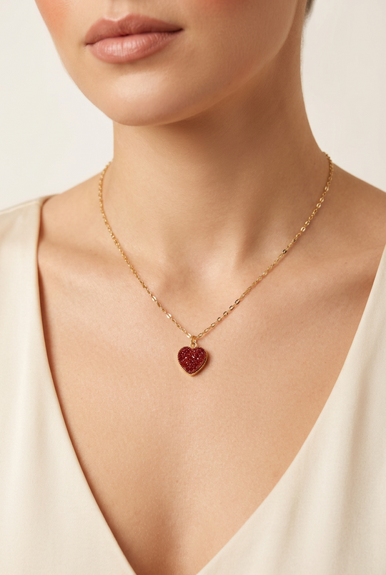 November Sparkle Heart Charm Necklace