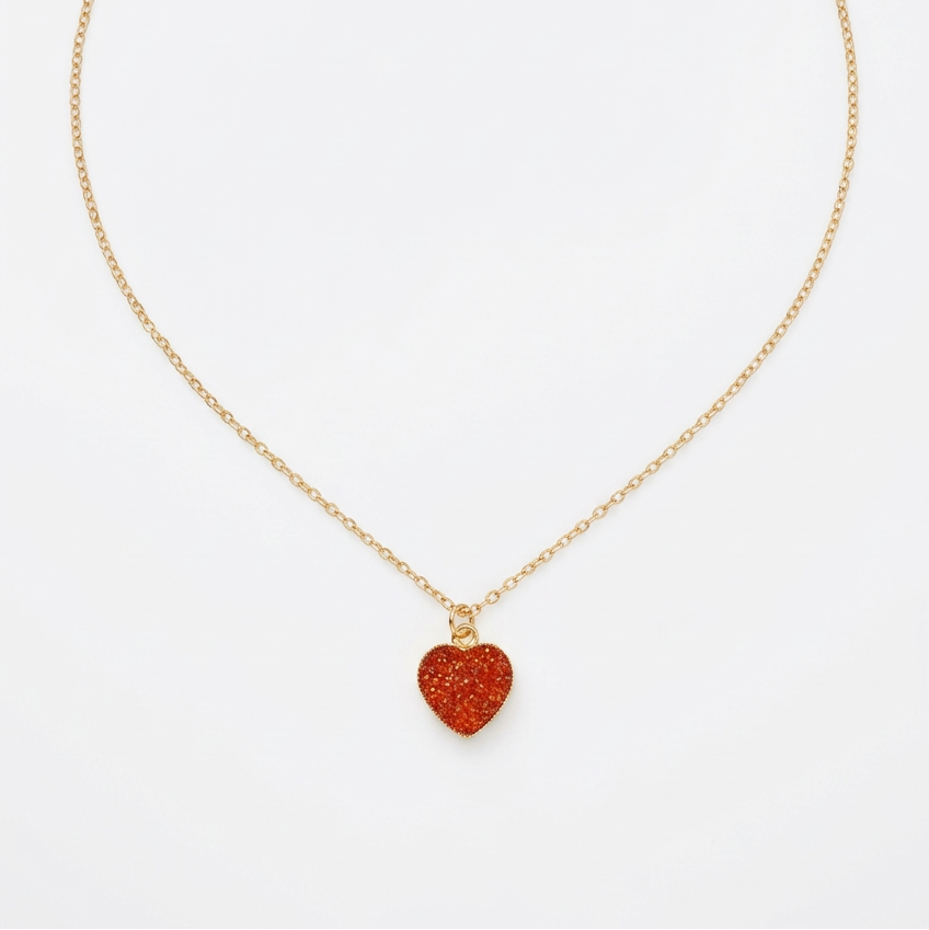 November Sparkle Heart Charm Necklace