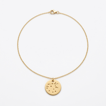 Sagittarius Constellation Gold Disk Charm Necklace