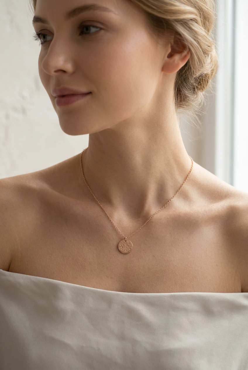 Sagittarius Constellation Necklace – Gold-Plated Disk