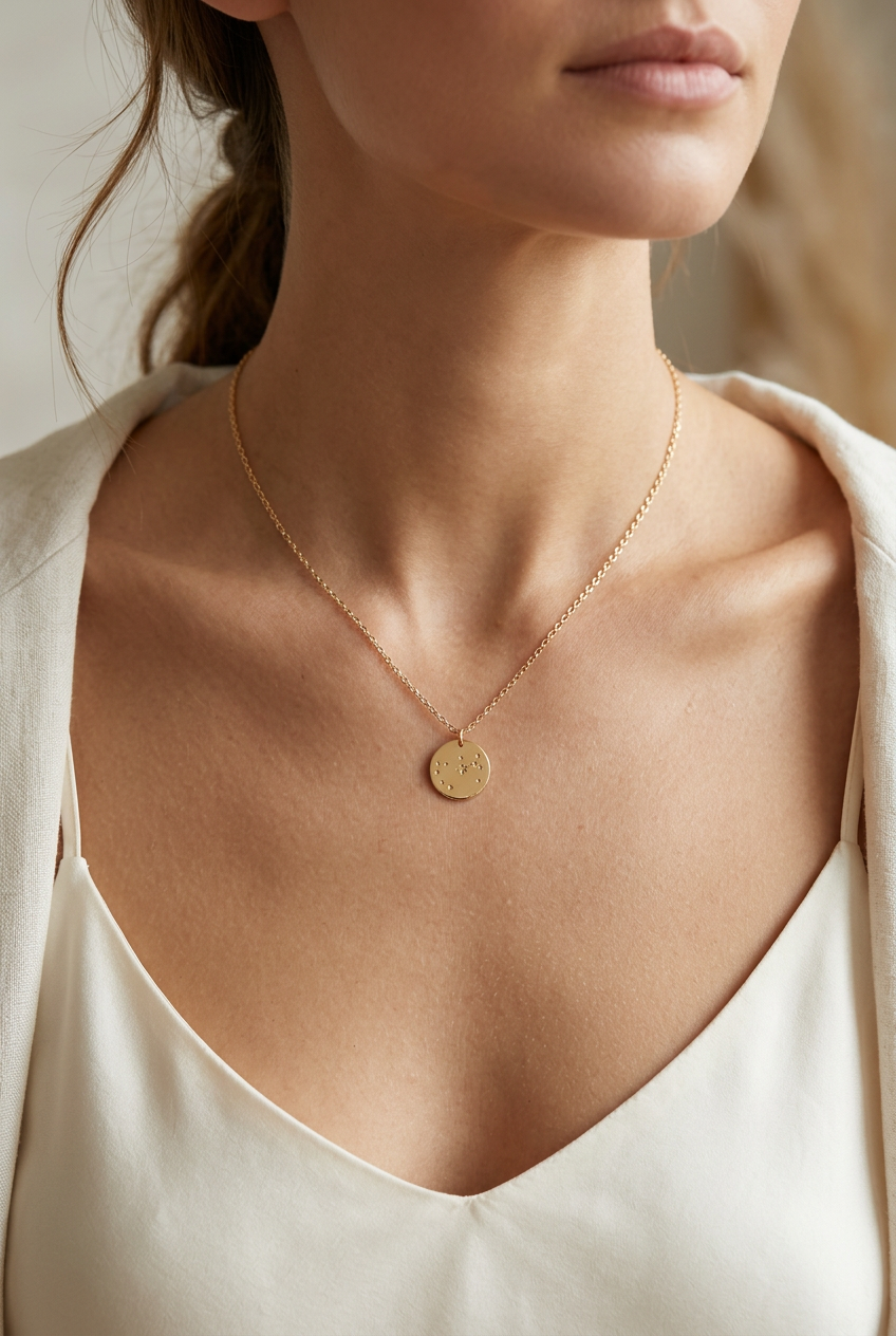 Scorpio Constellation Necklace – Gold-Plated Disk