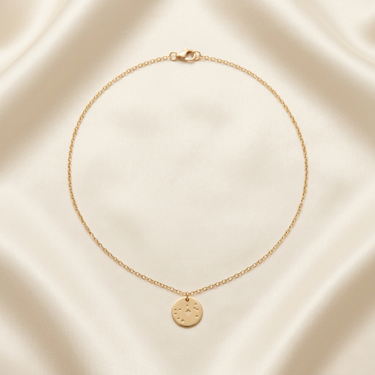 Scorpio Constellation Necklace – Gold-Plated Disk