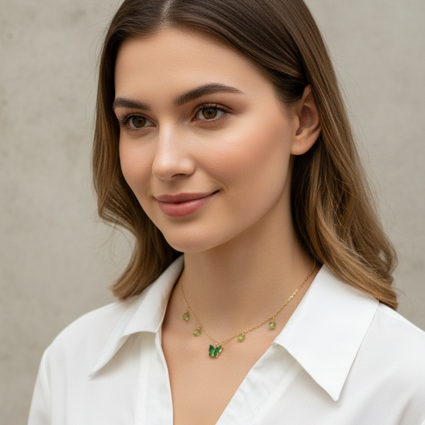 Pink Butterfly Choker Necklace
