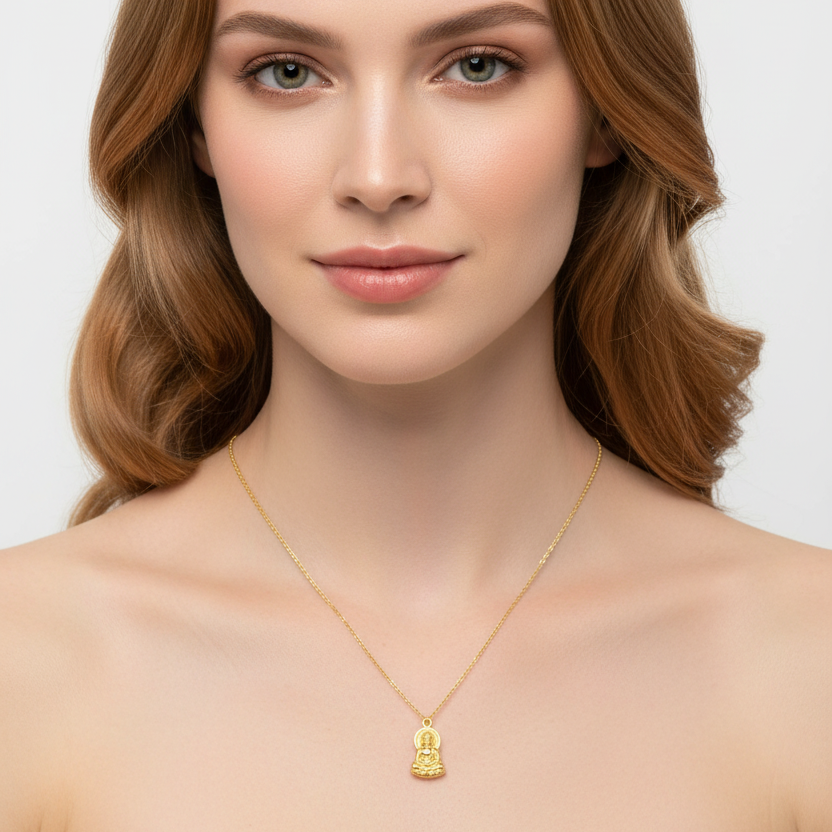 14K Gold Fill Sitting Buddha Charm Necklace