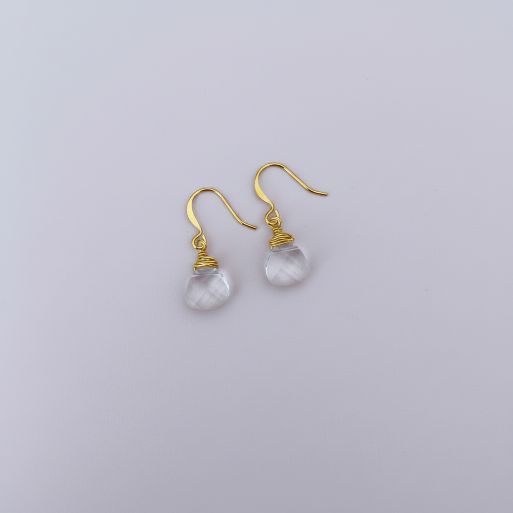 Clear Crystal Teardrop Earrings