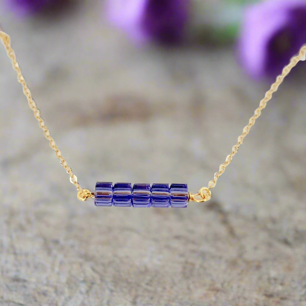Purple Crystal Cube Bar Necklace Charm Jewelry, is an effortlessly gorgeous and minimalist necklace that will become a daily staple. Personalize it as 