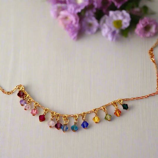 Rainbow Crystal Choker Necklace