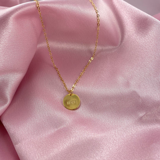 Gold Hand Stamped HOPE Necklace, Looking for a little daily reminder? This hand stamped HOPE necklace is your new go-to piece