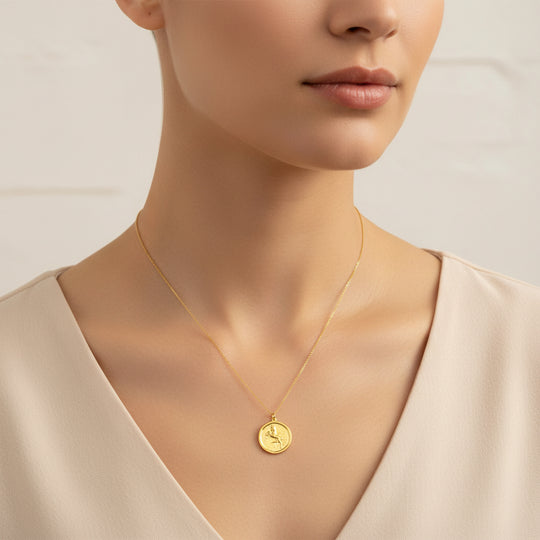 Aries Zodiac Sign Gold Necklace, this hand crafted Aries Zodiac Sign Necklace features a 14K gold-filled chain and an 18K vermeil gold charm.