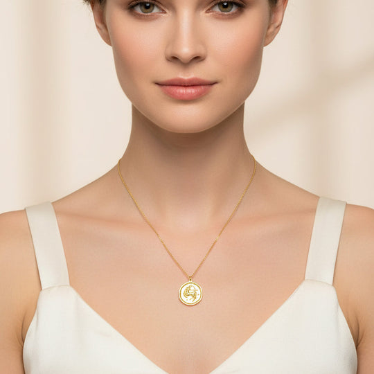 Sagittarius Zodiac Sign Gold Necklace, this hand crafted Sagittarius Zodiac Disk Necklace features a 14K gold-filled chain and an 18K vermeil gold charm. A personal gift, sweet & petite treasure.