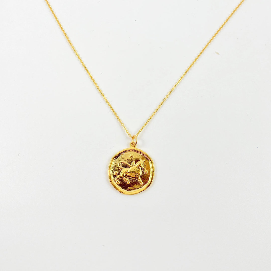 Taurus Zodiac Sign Gold Necklace, this hand crafted Taurus Zodiac Sign Necklace features a 14K gold-filled chain and an 18K vermeil gold charm.