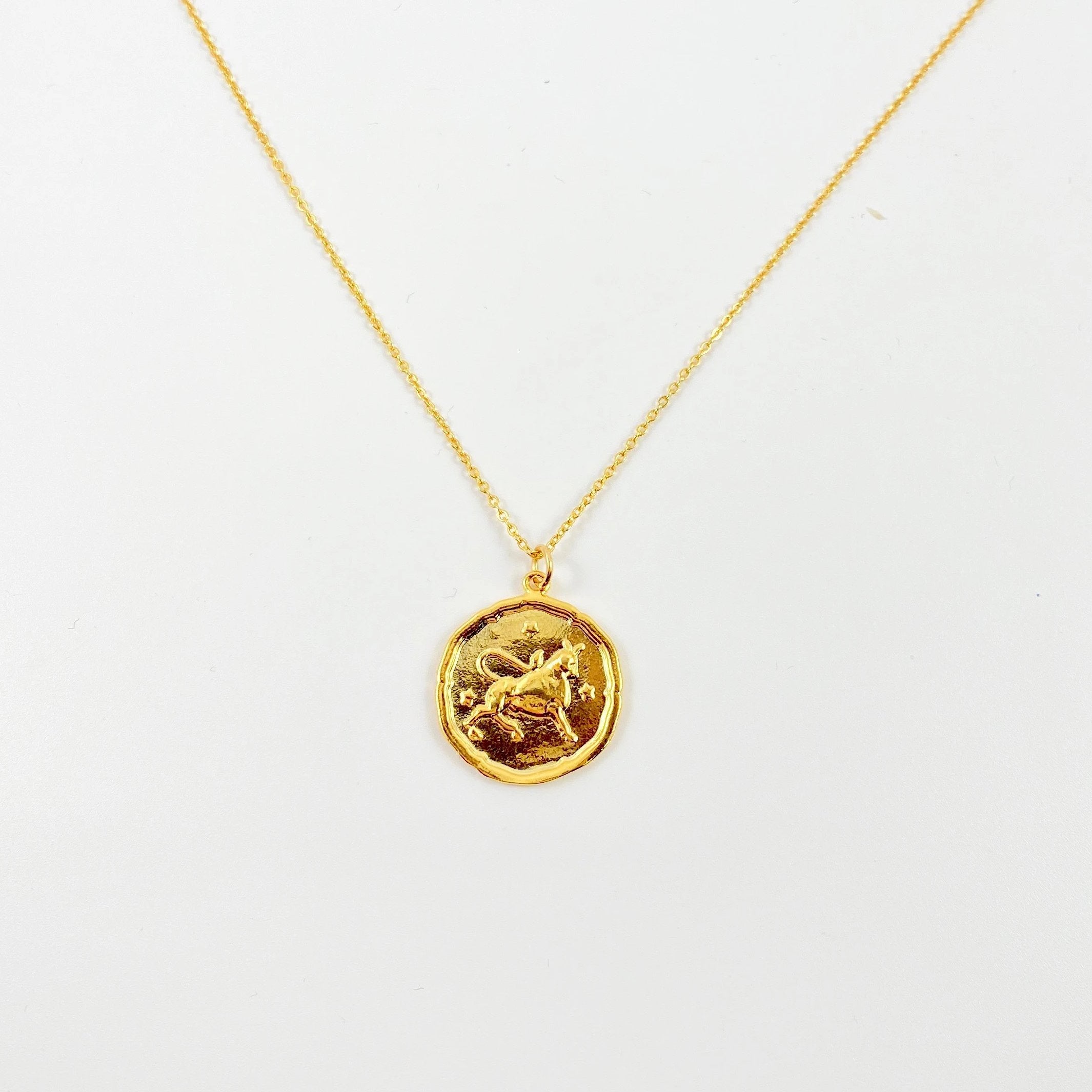 Taurus Zodiac Sign Gold Necklace, this hand crafted Taurus Zodiac Sign Necklace features a 14K gold-filled chain and an 18K vermeil gold charm.