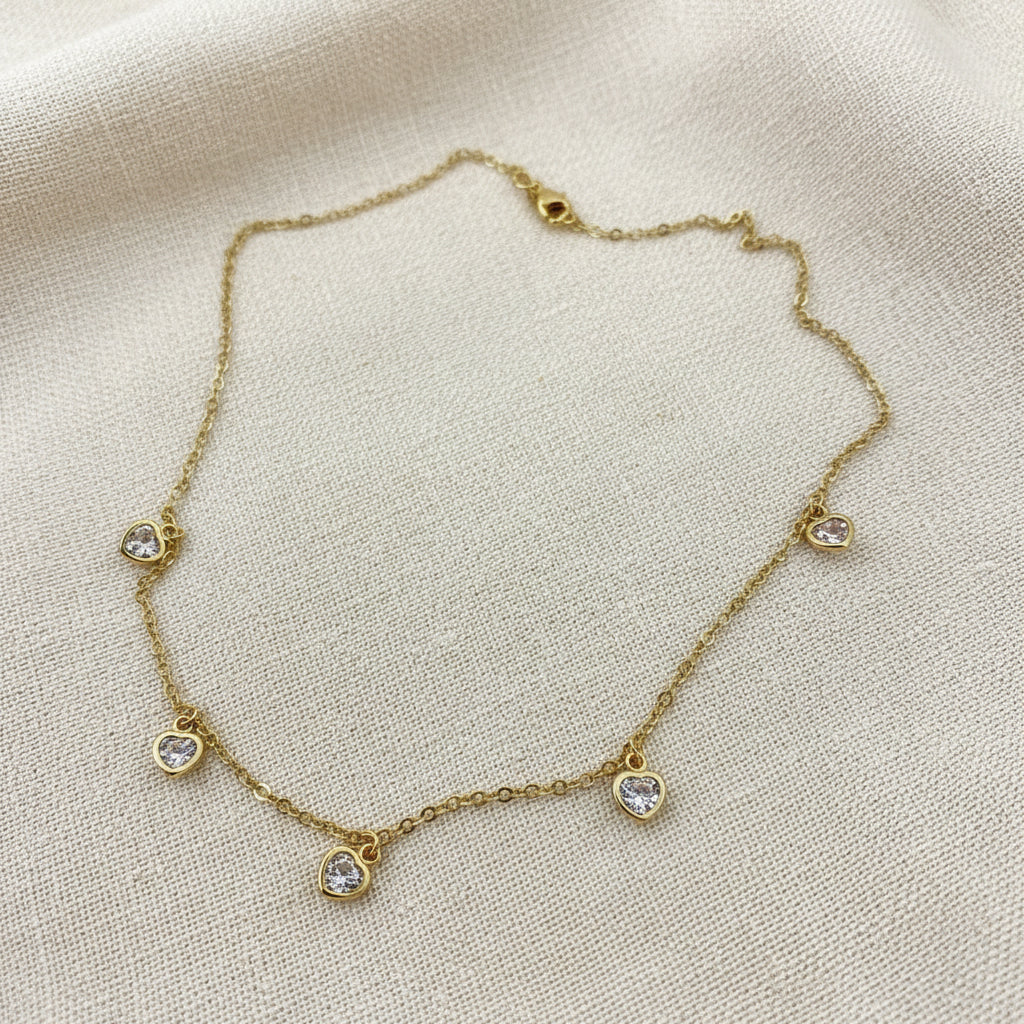 Cubic Zirconia Heart Necklace 