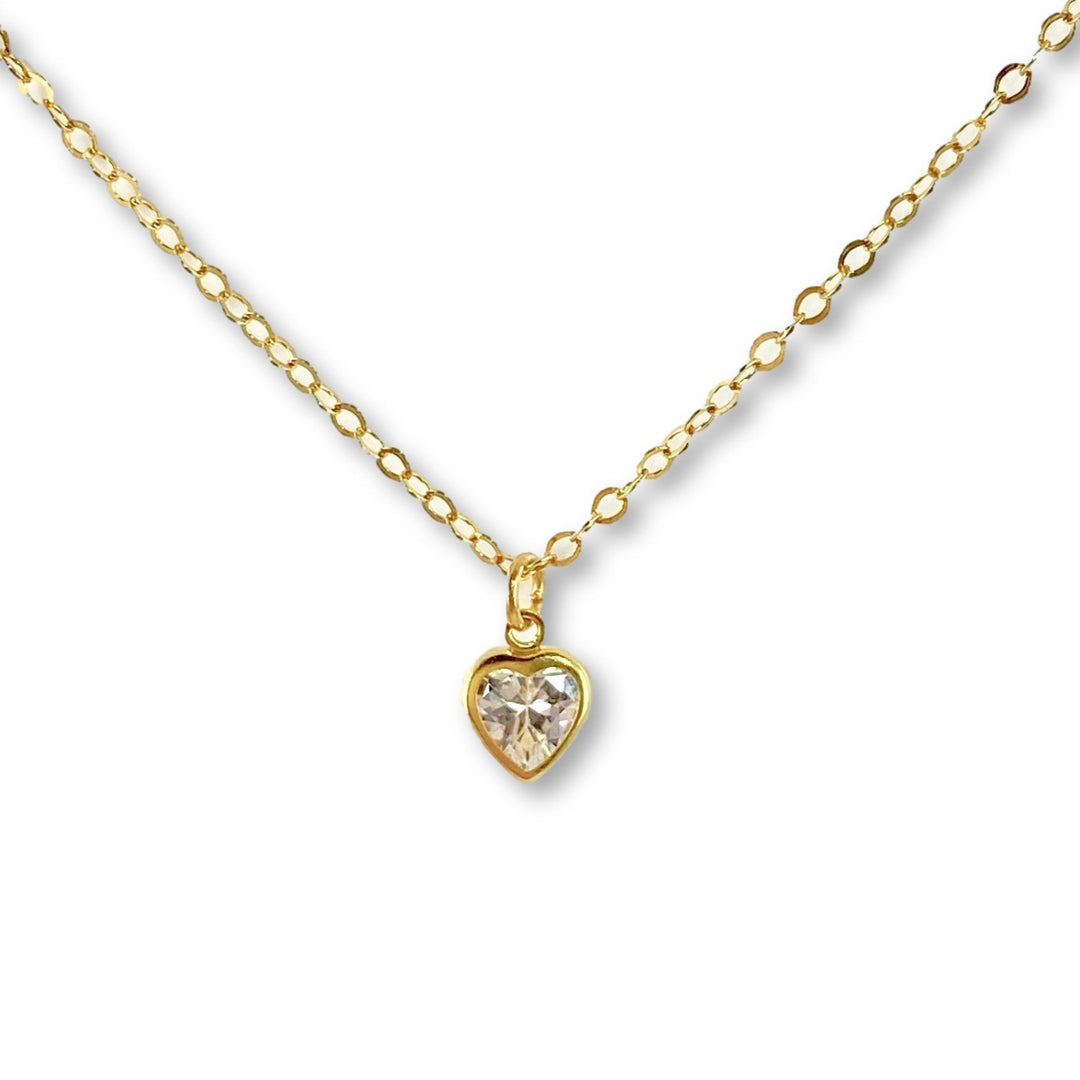 Cubic Zirconia Crystal Heart Necklace
