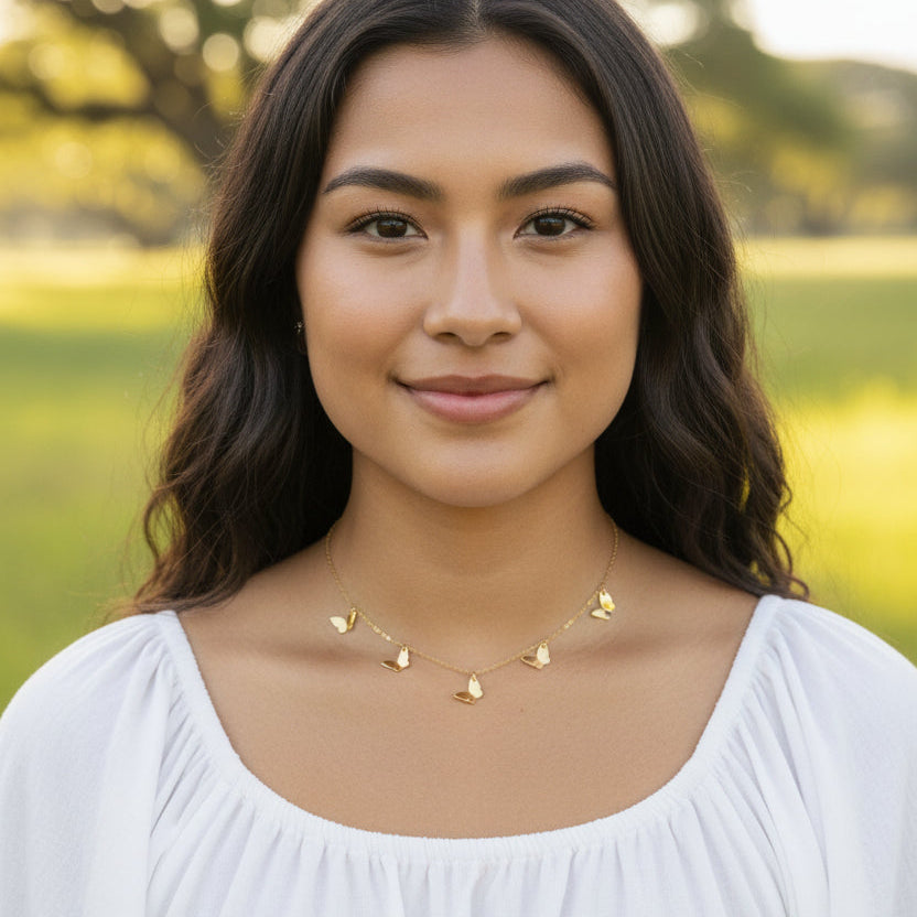 Gold Butterfly Choker Necklace