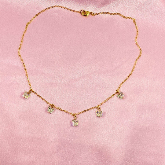 Clear Crystal Butterfly Choker Necklace, Add a touch of charm with our Clear Butterfly Choker Necklace, a delightful chain of crystal butterflies crafted