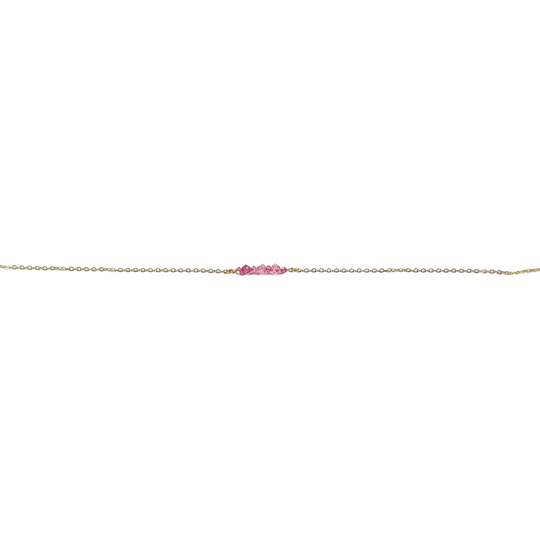 Pink Crystal Bar Necklace Hand Made Jewelry, This hand made Pink Crystal Bar Necklace combines minimalist vibes with a boho twist. F