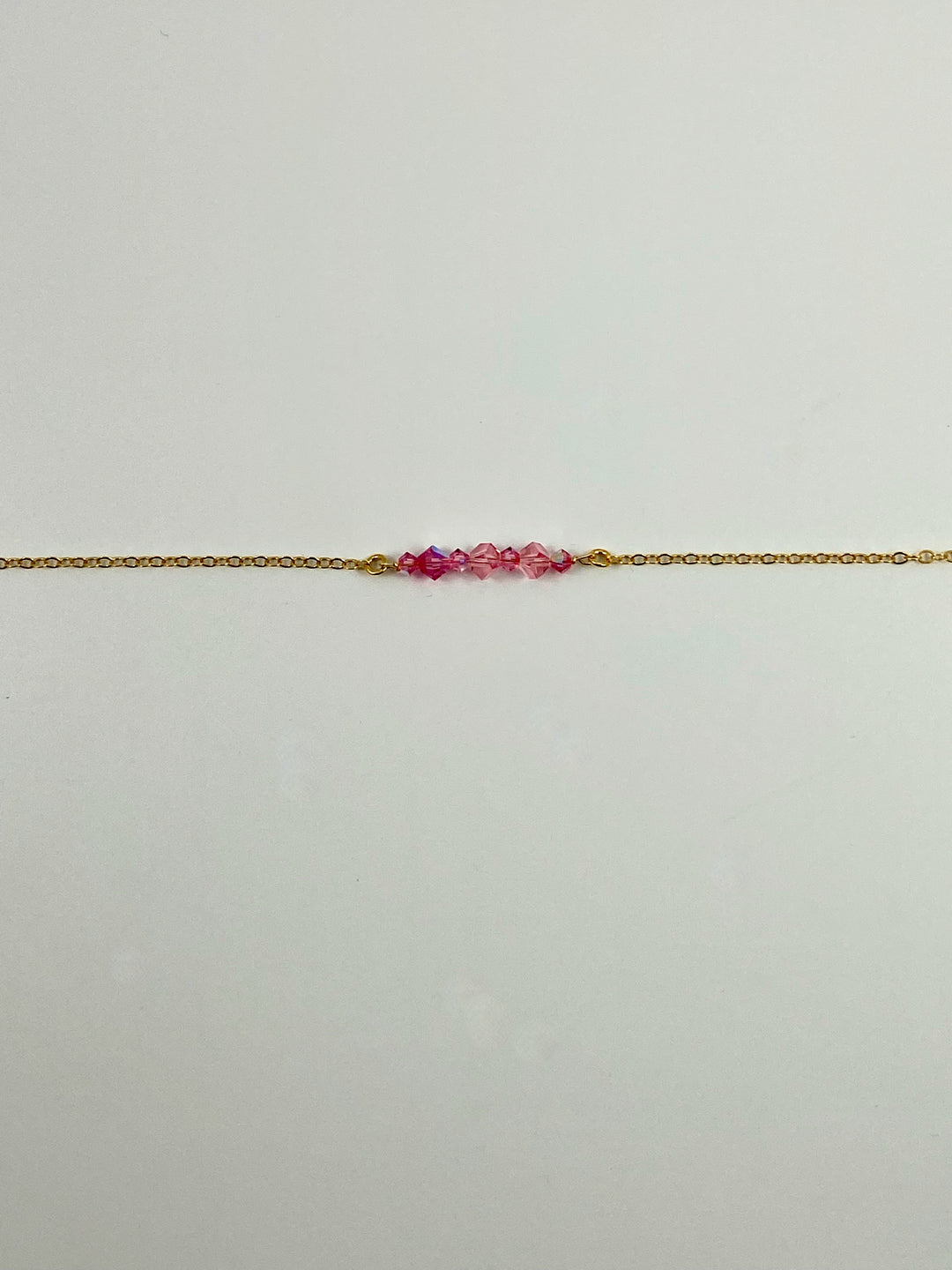 Pink Crystal Bar Necklace Hand Made Jewelry, This hand made Pink Crystal Bar Necklace combines minimalist vibes with a boho twist. F