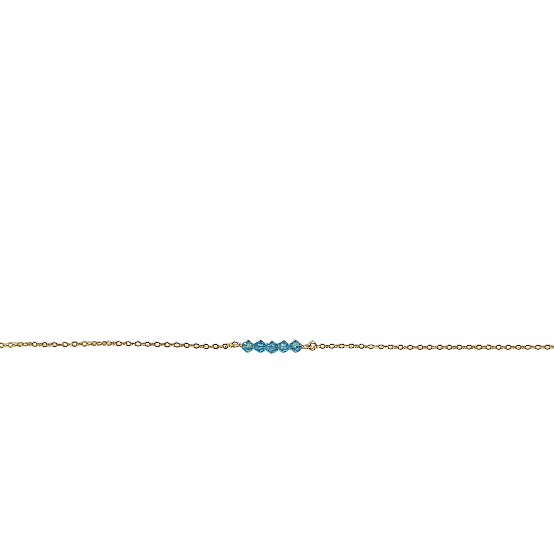 Aquamarine Blue Crystal Bar Necklace Hand Made Jewelry, This hand made Aquamarine Blue Crystal Bar Necklace combines minimalist vibes with a boho twist.