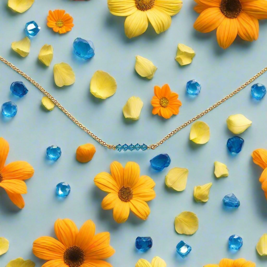 Aquamarine Blue Crystal Bar Necklace Hand Made Jewelry, This hand made Aquamarine Blue Crystal Bar Necklace combines minimalist vibes with a boho twist.