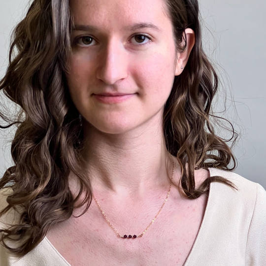 Purple Crystal Bar Necklace Hand Made Jewelry,  This Purple Crystal Bar Necklace combines minimalist vibes with a boho twist. Featuring three dazzling crystals