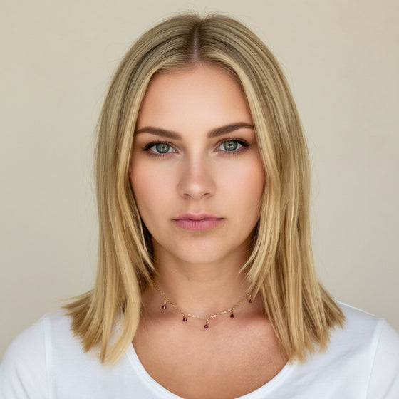 Ruby Red Crystal Choker Necklace