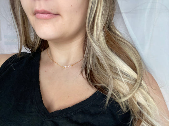handmade minimalist jewelry by AR Today Charm Jewelry -Diamond Clear Crystal Bar Necklace Hand Made Jewelry, This hand made Clear Crystal Bar Necklace combines minimalist vibes with a boho twist. Featuring crystal bar choker necklace